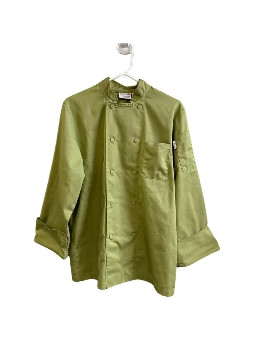 Olive Green Double-Breasted Chef Coat